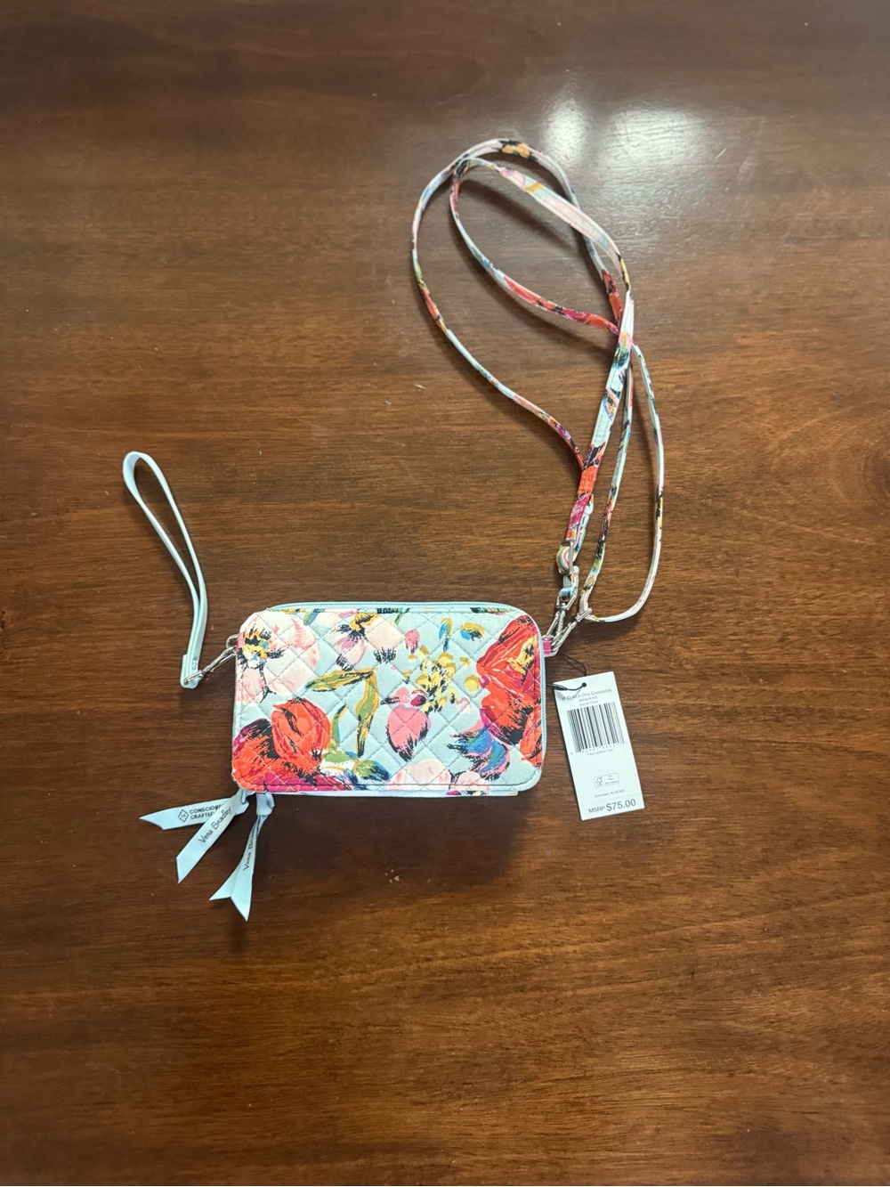 Vera Bradley Floral Quilted Crossbody Wristlet